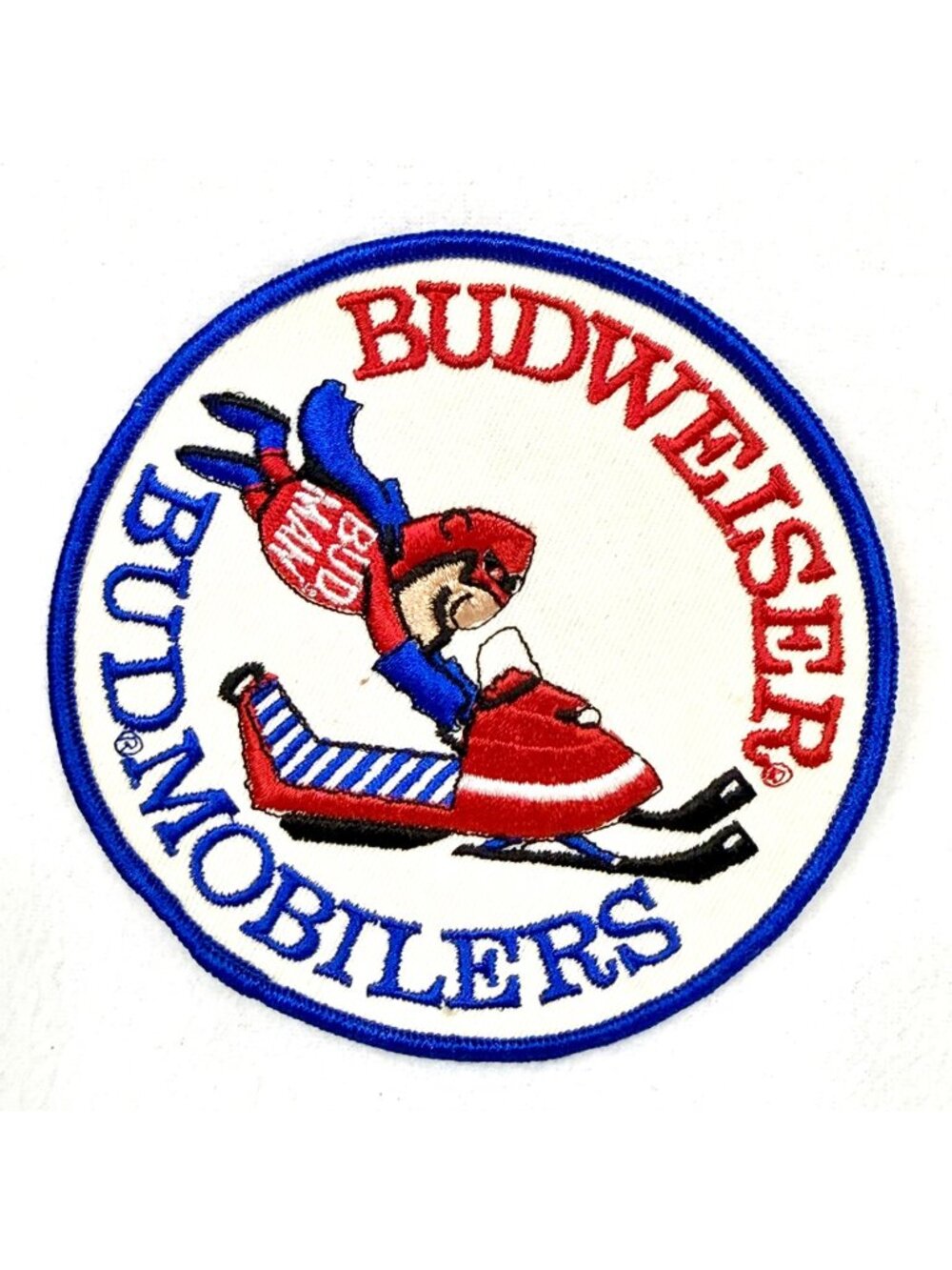 Vintage Sew-On Budweiser "Bud Man" BudMobilers Large Patch 4.75" Diameter
